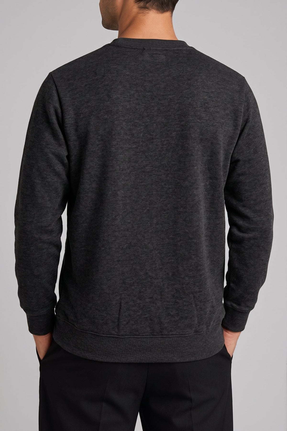 Heavy GSM Cotton Fleece Crewneck Sweatshirt | Charcoal