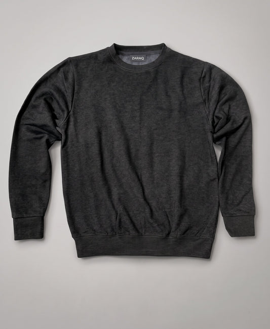 Heavy GSM Cotton Fleece Crewneck Sweatshirt | Charcoal