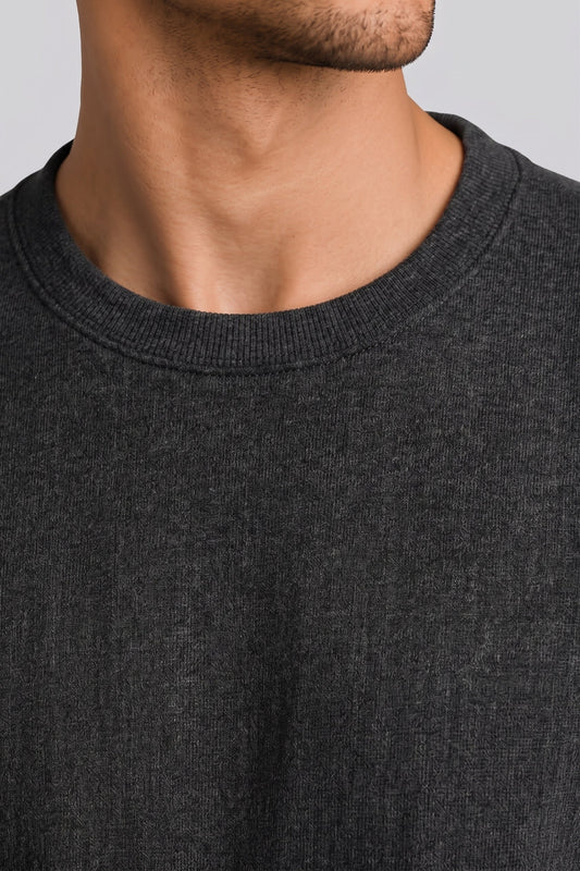 Heavy GSM Cotton Fleece Crewneck Sweatshirt | Charcoal